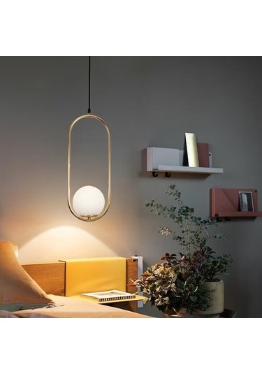 Novahub Altın Cam Küre Kolye Işıkları Sütlü Beyaz Abajur Modern Led Asılı Lamba Oturma Odası İçin Pirinç/siyah/krom Sarkıt Beyaz Işık Altın Altın