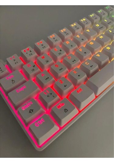 Rgb T60 Mekanik Klavye Beyaz Renk Kırmızı Switch