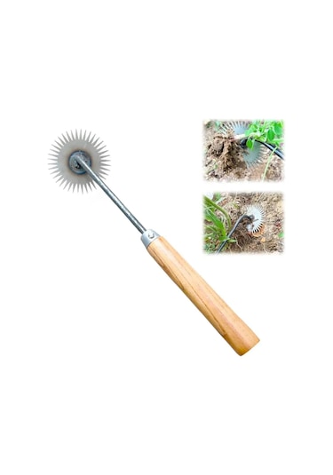Wezone Yüksek Karbonlu Çelik Bahçe Çapası, 4 Dişli Çift Amaçlı Ot Temizleme Aleti, 39.5x10cm