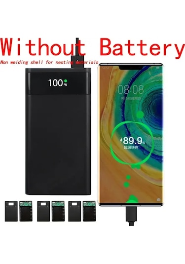 Honeybeeshop Beyaz S6 Tasinabilir Harici Sarj Cihazi Kutusu Hizli Sarj Hafif Power Bank Akilli Telefon Tablet Uyumlu Seyahat Pil Depolama Cantasi