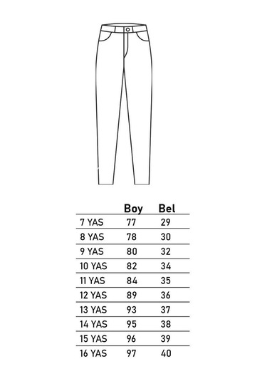 Erkek Çocuk Dar Paça Siyah Kot Pantolon 001