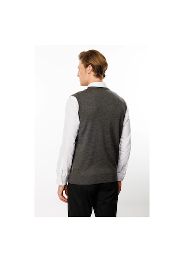 Desen Triko Erkek Süveter 21600 Koyu Füme