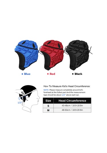 Geeroyoo Çocuklar İçin Yüksek Darbe Dirençli Eva Köpük Kaleci Kaskı, Ayarlanabilir Kayışlar, Nefes Alabilir Delikler, Kırmızı S Boy Kırmızı