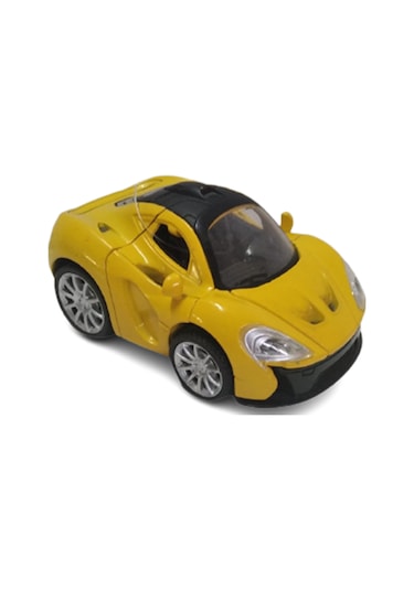 Metal Oyuncak Araba Tek Kapılı Sarı Sesli Kapıları Açılan