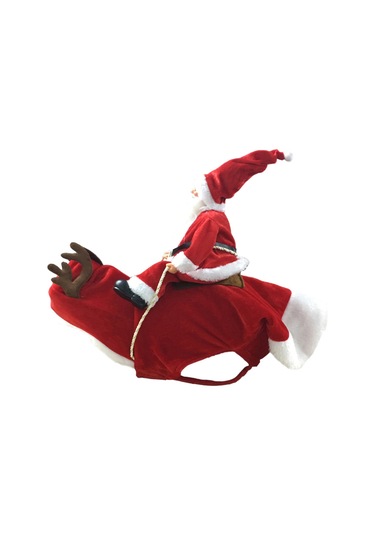 Noel Noel Baba Köpek Kostümü Evcil Hayvan Giysileri Noel Baba Binicilik Kıyafeti Parti Evcil Hayvan