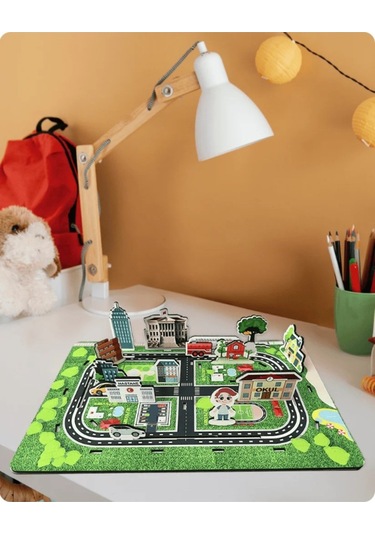 Şehir Kurma Oyunu - Benim Şehrim Ahşap Oyunu - Eğitici Ve Eğlenceli Ahşap Oyuncak