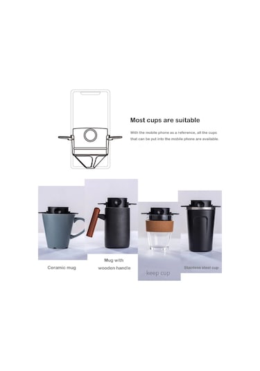 Potu Pour Over Katlanır Kamp Filtre Kahve Demleme Potu Çok Renkli