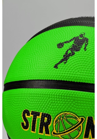 Telvesse Strong Basketbol Topu Pompalı Full Kauçuk Dayanıklı Deep Channel Kabartma No:7 B12 Yeşil