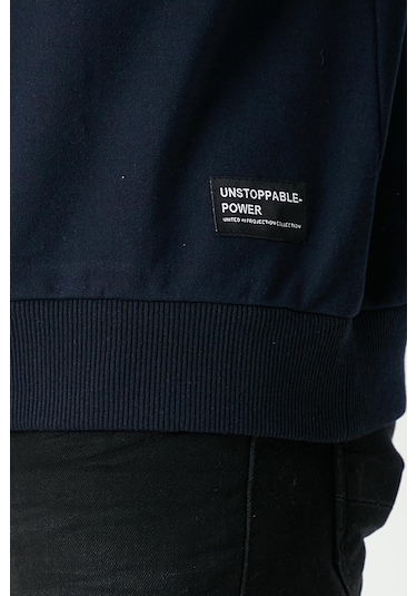 MMetalic Erkek Lacivert Basic Bisiklet Yaka Sweatshirt