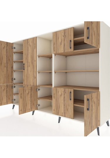 Hyperion Dolap 14 Raflı 9 Kapaklı 220x44x163 Aytaşı-çam Aytaşı-çam