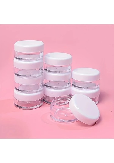 Dashanshop Mor Kapaklı 10/30lu Sızdırmaz Plastik Kozmetik Kavanoz - Krem Saklama