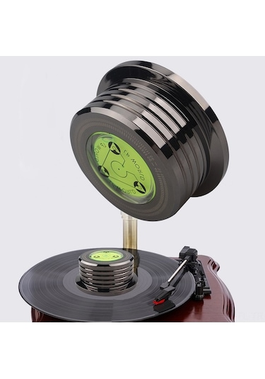Pazly Vinil Plak Sabitleyici - Titreşim Önleyici, Ses Kalitesini Artırıcı 50hz Balonlu Hız Göstergeli