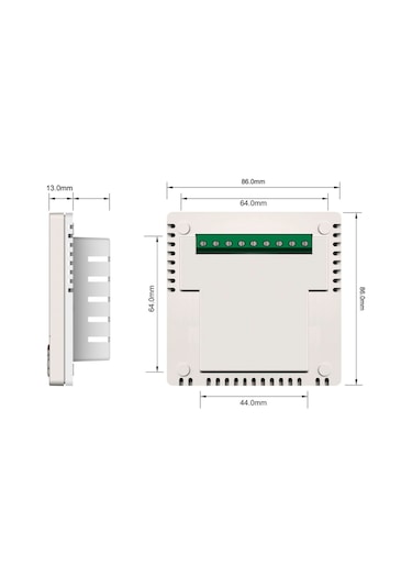 Hexa Controls RT226-R4 Sıva Altı 2/4 Borulu Fan Coil Termostatı