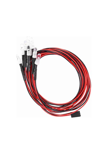 Geekyou 1/10 Rc Araba İçin 8'li Led Aydınlatma Seti - 4 Beyaz + 4 Kırmızı Işık, Alıcıdan Direk Besleme, Dayanıklı Ve Cool Görünüm