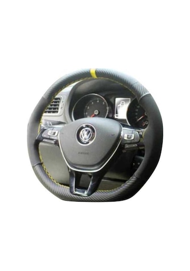 Oto Direksiyon Kılıfı Karbon Alkantra Yüzüklü Model 5 Renk Secene