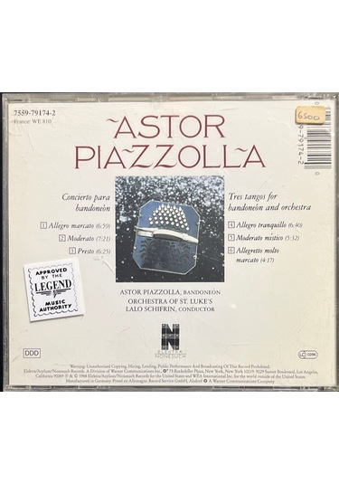 Müzik Cd Sidir - Plak Değildir Cd Astor Piazzolla Concierto Par