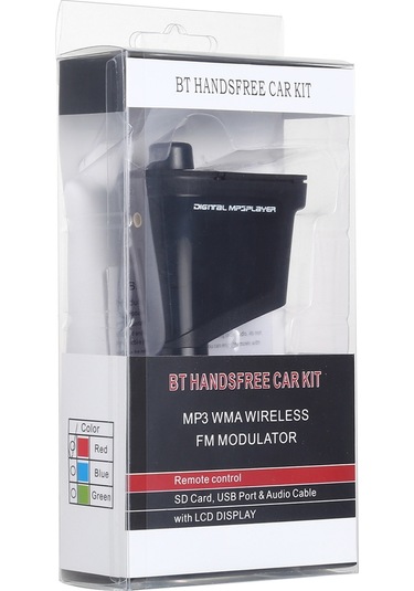 Uzaktan Kumanda Ve Lcd Ekranlı Kablosuz Bluetooth Araç Mp3 Çalar Fm Verici, Destek Usb Ve Sd Kart Ve Ses Kablosu