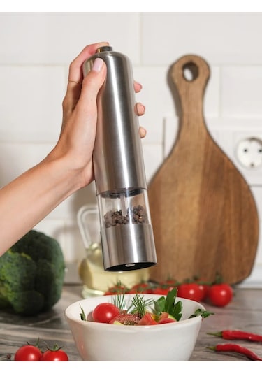 Evıe Elektrikli Baharat Ve Tuz Değirmeni 203440539 Gümüş