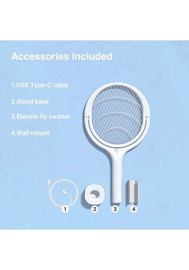 Hızlı Şarjlı Böcek Öldürücü Sinek Sinekliği, Güvenli Yalıtımlı