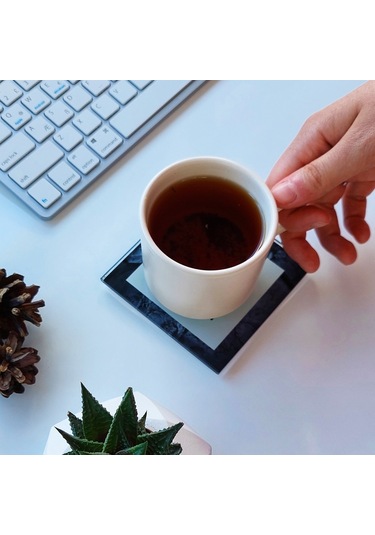 Decorita Cam Bardak Altlığı N Harfli Tasarım 4'lü Takım 10 x 10 CM Çok Renkli