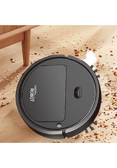 Suntek 4'ü 1 Arada Robot Süpürge Usb Şarjı Ev Evcil Siyah