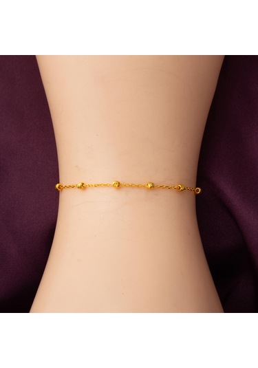 Bilezikci Dorika Top Dizili 22 Ayar Altın Halhal Sarı