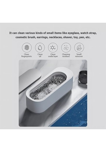 Novahub Mini Ultrasonik Temizleyici - Gözlük, Takı, Tıraş Makinesi İçin 360 Derin Temizleme