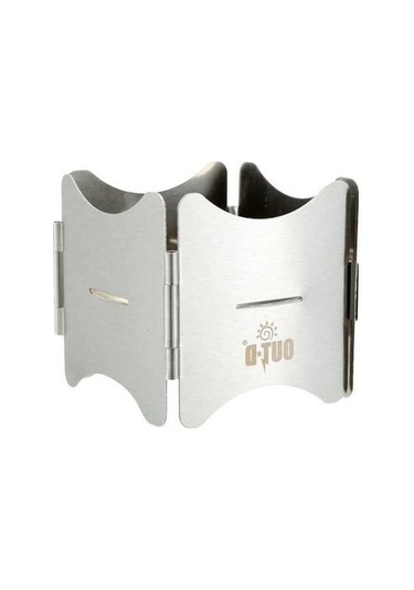 Artfulabode Yakıtlı Ve Tepsi Tencere Taşınabilir Standı Standı Paslanmaz Ocak Katlanabilir Katı Gümüş Çelik Ha Gümüş