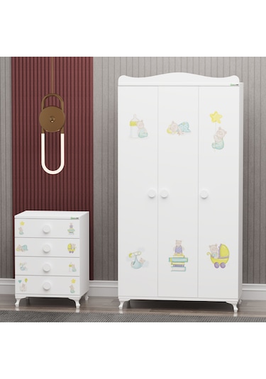 Yıldız 3 Kapaklı Dolap Ve Şifonyer- Ayıcık