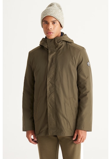 AC&Co / Altınyıldız Classics Erkek Hakı Standart Fit Normal Kesim Kapüşonlu Dik Yaka Trençkot Haki AC&Co / Altınyıldız Classics Erkek Hakı Standart Fit Normal Kesim Kapüşonlu Dik Yaka Trençkot Haki