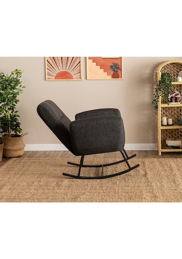 Pafu Kono Tv / Dinlenme / Baba / Emzirme Koltuğu Sallanan Sandalye - Keten Koyu Gri