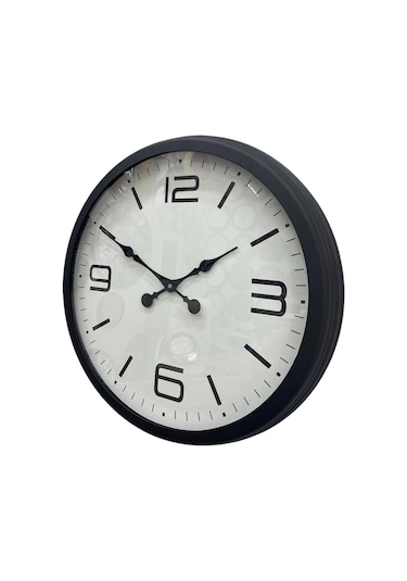 60 Cm Siyah Metal Dizayn Duvar Saati