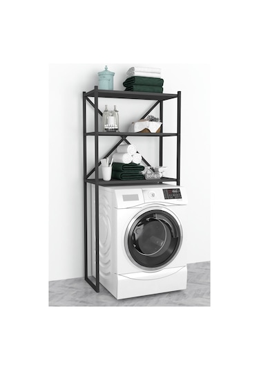 Bofigo 3 Raflı Metal Banyo Düzenleyici Metal Banyo Rafı Antrasit