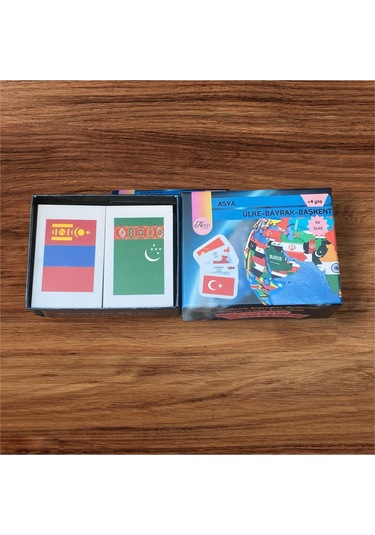 Asya Ülkeleri-harita-bayrak-başkent Kartları