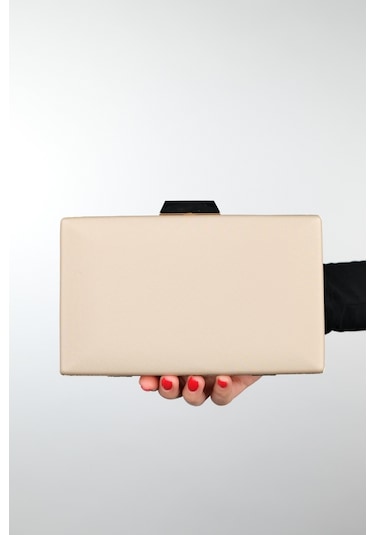 Luvishoes Dallas Koyu Bej Saten Kadın Abiye Çanta Koyu Bej