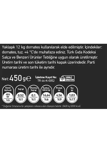 Akalp Çiftliği Konsantre Domates Salçası 450 G