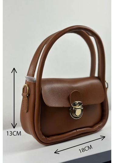 Saphira Arcana Kahverengi Kilit Detaylı El Ve Omuz Çantası Kahverengi