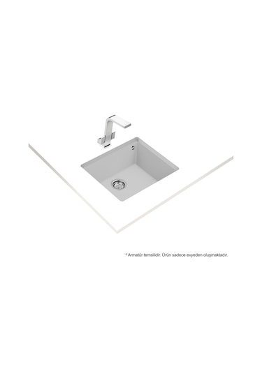 Teka Square 50.40 Tg Artıc Beyaz Granit Eviye. Tezgahaltı