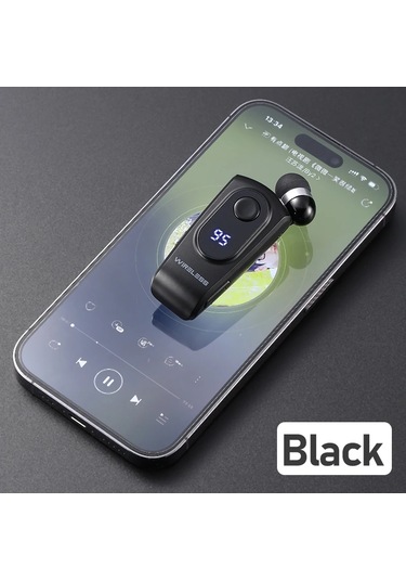Kody Yati S90 Bluetooth Kulaklık - Stereo Handsfree, Lotus Tel İle Geri Çekilebilir, Telefon İçin Kulakiçi Kulaklık Black
