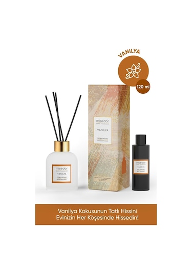 Misedor Vanilya Çubuklu Oda Kokusu 120 ML + Oda Spreyi 330 ML