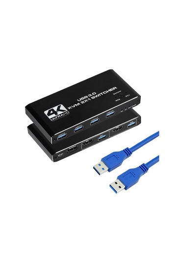 Gplus 4KVM421 KVM Switch 2x1 HDMI 4K USB 3.0 HDCP 2.3 HDR10 EDID