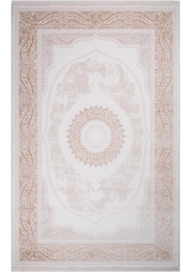 Voyage %100 Akrilik Yumuşak Dokulu Halı Kilim Salon Mutfak Koridor Yolluk Dokuma Makine Halısı Ac-208 Vizon