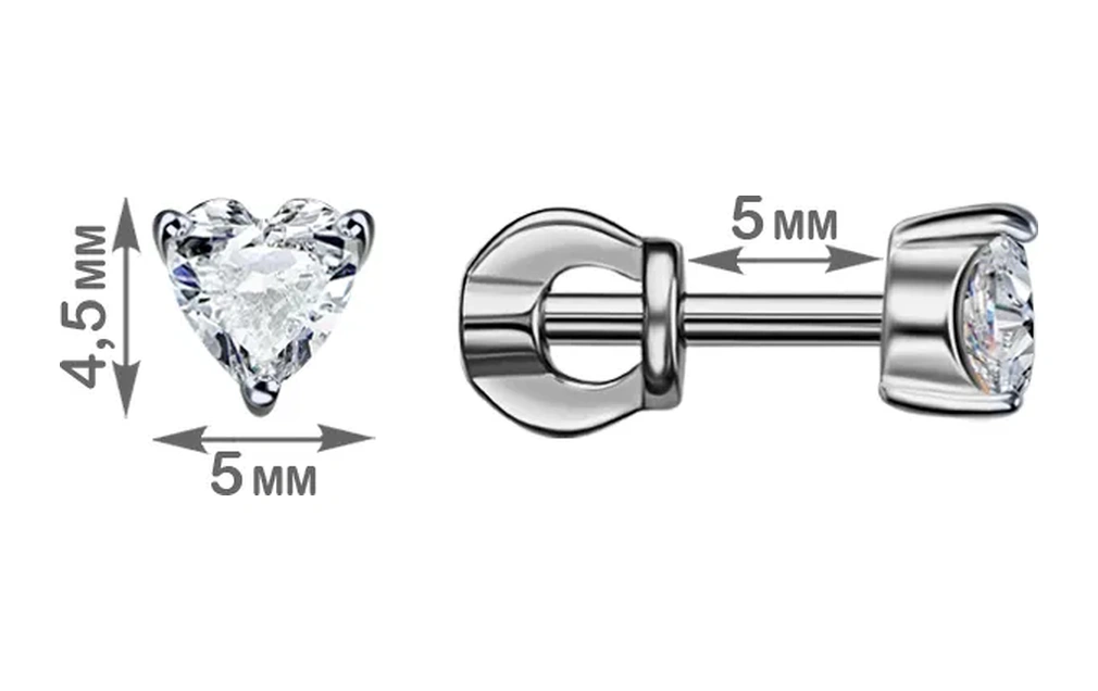 Veronika Jewelry Factory 925 Ayar Gümüş Küpe Kalpli Çiviler 43963307 Diğer