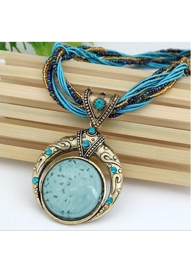 Soulader 2022 Bohem Tarzı Çok Katmanlı Vintage Retro Etnik Kolye Moda Takı Aksesuar Doğal Taş Ve Boncuk Detaylı Zincir Kolye Kadın Günlük Özel Gün Çok REnkli
