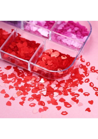 Parlak Tırnak Süsleme Folyo Pulları Kalpler Ve Harfler Nail Art