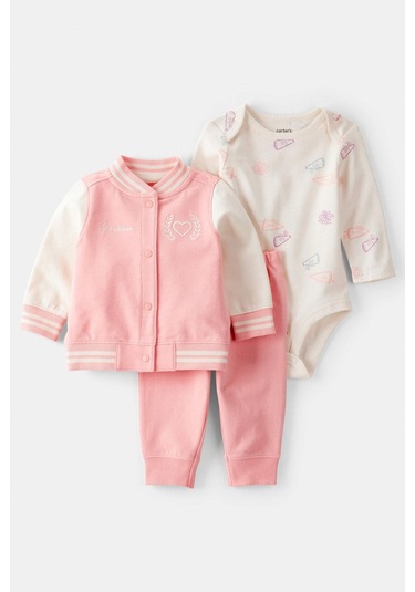 Kız Bebek 3'lü Hırkalı Ctr-1t878410 Pembe