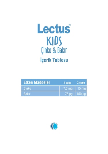 Lectus Kids Çinko Ve Bakır 60 Saşe