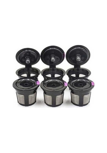 Didadodo Keurig 1.0/2.0 Uyumlu 6'lı K-cup Filtre - Siyah Yeniden Kullanılabilir, Evrensel Siyah Option 2 Siyah