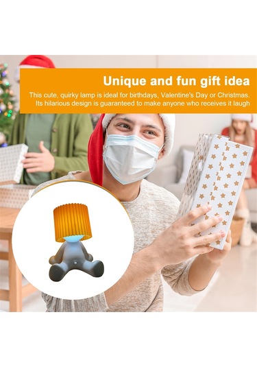 Modest Mike Yaramaz Gece Lambası Utangaç Çocuk Gece Lambası, Çocuk Masa Lambası Turuncu Ve Beyaz