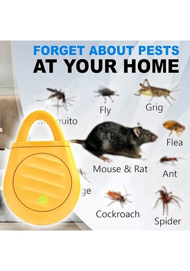 Lumaworld Ses Dalgası Teknolojili Evcil Hayvan Zararlı Kovucu - Usb Şarj Edilebilir Sarı